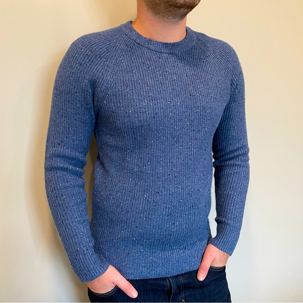 Abercrombie & Fitch; Mens wool blend sweater, warm, winter, blue, Small